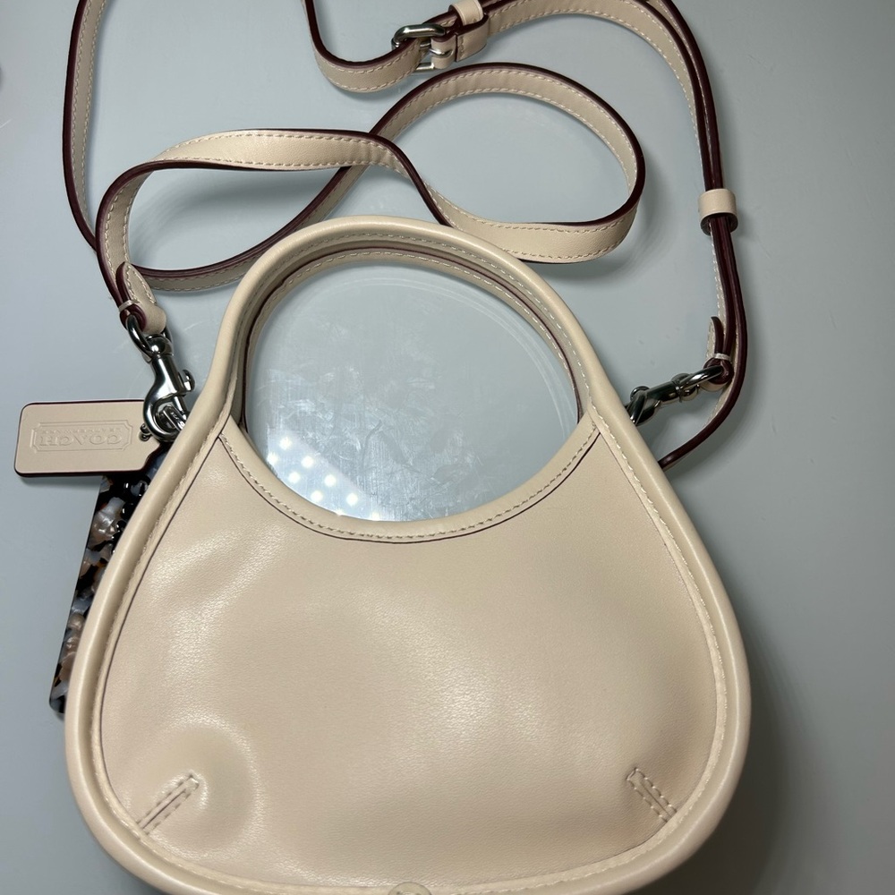 Coach Cream Leather Small Top-Handle Crossbody Bag - Picture 6 of 7